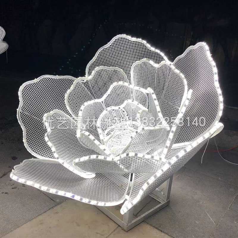 不銹鋼雕塑工廠(chǎng),發(fā)光玫瑰花雕塑