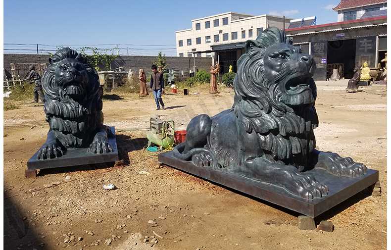 銅雕塑廠家，歐式銅獅子，匯豐銀行銅獅子