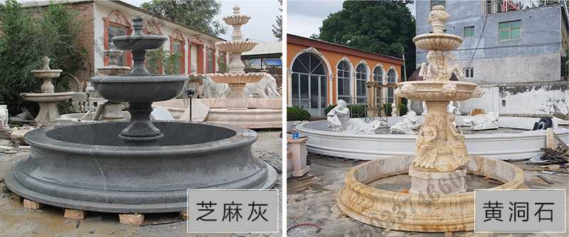 大理石景觀噴泉材質(zhì)，石雕噴泉工廠，定制大理石景觀噴泉