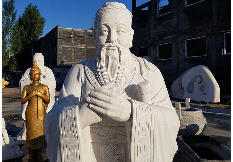 石雕孔子像，大理石孔子像，漢白玉孔子像