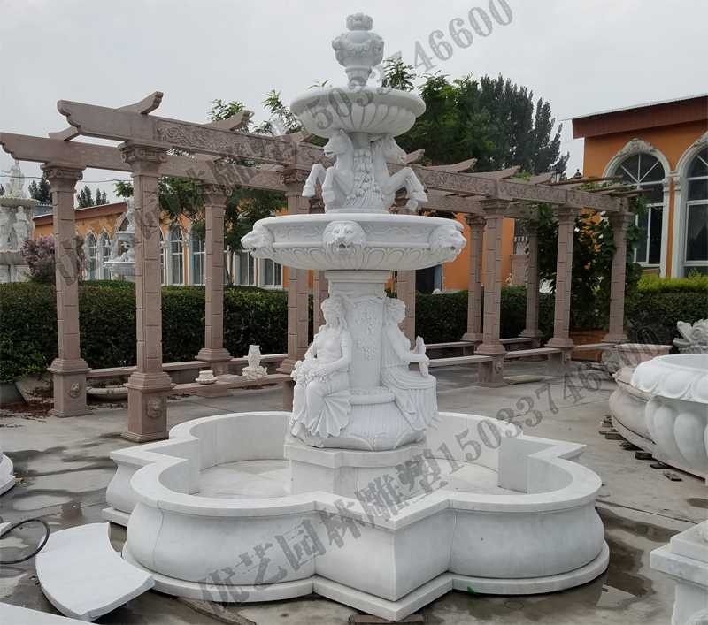 大理石噴泉，歐式人物動(dòng)物噴泉，室外景觀噴泉定制
