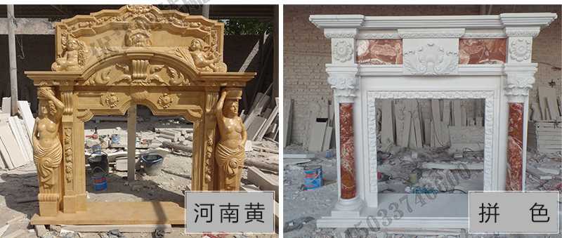 石雕壁爐架款式，定制石雕壁爐架，石雕壁爐架廠家