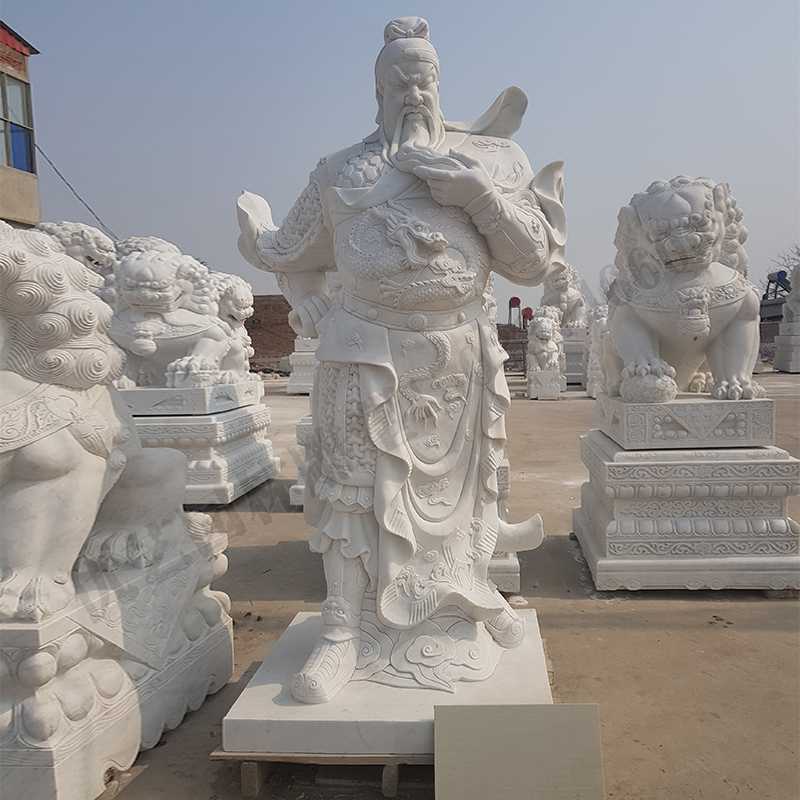 漢白玉關(guān)公像，大理石關(guān)公像，石雕關(guān)公雕像，石材關(guān)公像