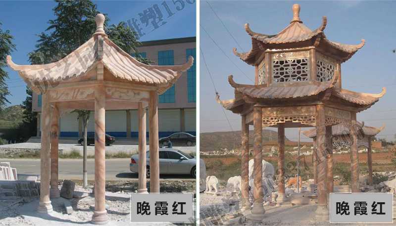 中式大理石涼亭，石雕涼亭廠家，石雕景觀涼亭定制