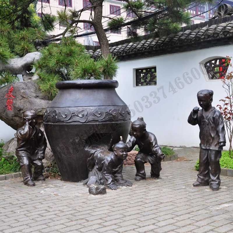 銅小孩雕塑，兒童銅雕塑