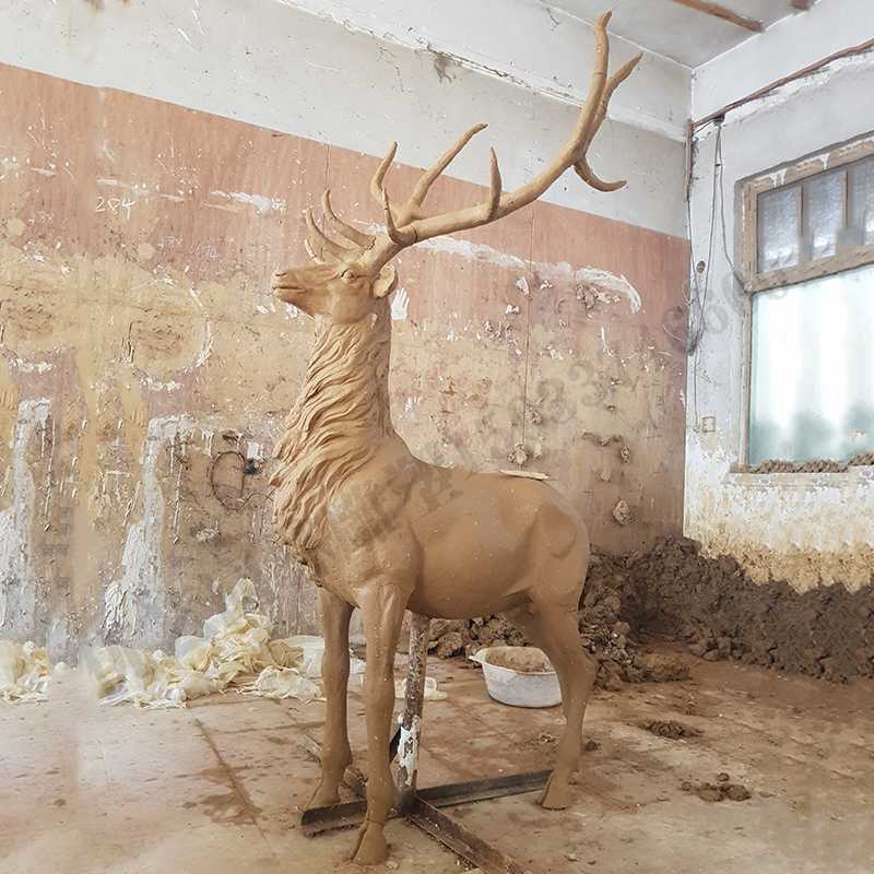 銅鹿模型，銅麋鹿雕塑，麋鹿模型，銅麋鹿泥模1.jpg