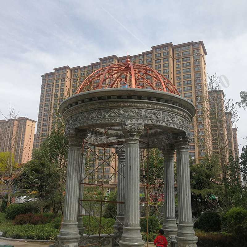 公園小區(qū)亭子，大理石涼亭安裝